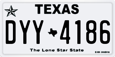 TX license plate DYY4186