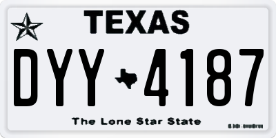 TX license plate DYY4187