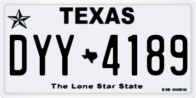 TX license plate DYY4189