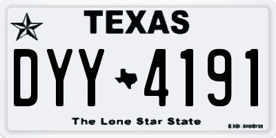 TX license plate DYY4191