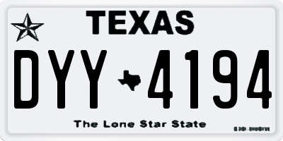 TX license plate DYY4194