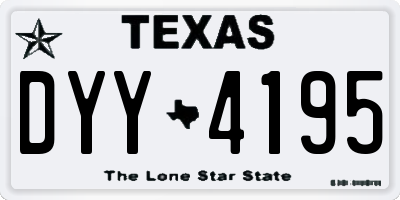TX license plate DYY4195