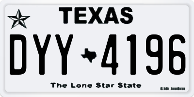 TX license plate DYY4196