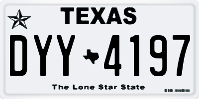 TX license plate DYY4197