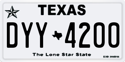 TX license plate DYY4200