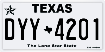 TX license plate DYY4201