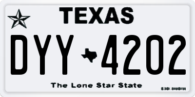 TX license plate DYY4202