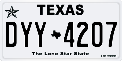 TX license plate DYY4207