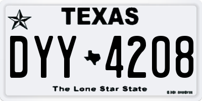 TX license plate DYY4208