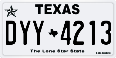TX license plate DYY4213
