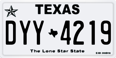 TX license plate DYY4219
