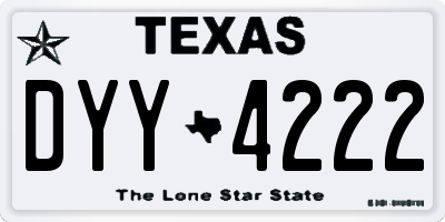 TX license plate DYY4222