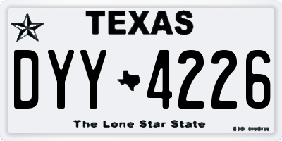 TX license plate DYY4226