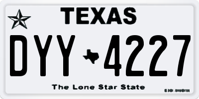 TX license plate DYY4227
