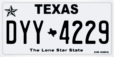 TX license plate DYY4229
