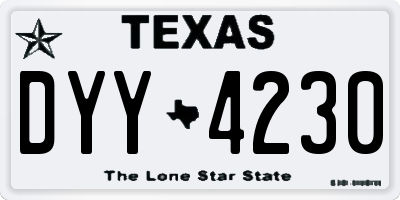 TX license plate DYY4230