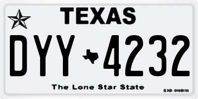 TX license plate DYY4232