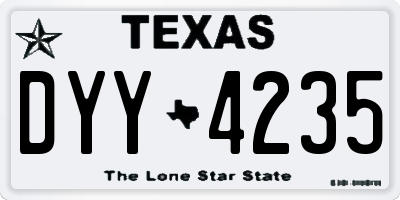 TX license plate DYY4235