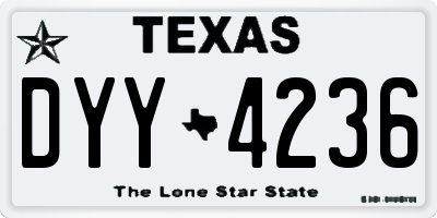 TX license plate DYY4236