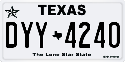 TX license plate DYY4240
