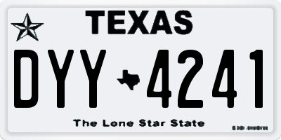 TX license plate DYY4241