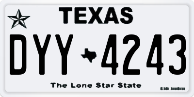 TX license plate DYY4243