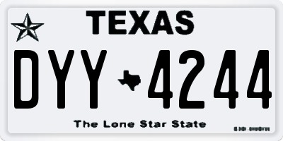 TX license plate DYY4244