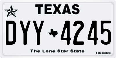 TX license plate DYY4245