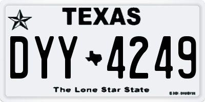 TX license plate DYY4249