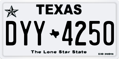 TX license plate DYY4250