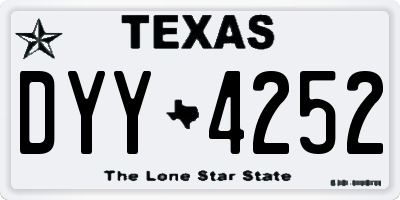 TX license plate DYY4252