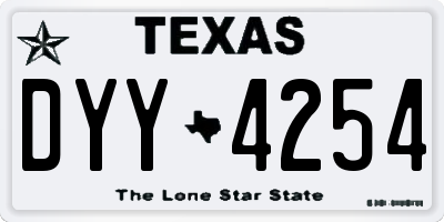TX license plate DYY4254