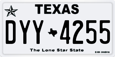 TX license plate DYY4255