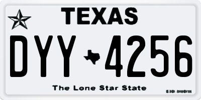 TX license plate DYY4256