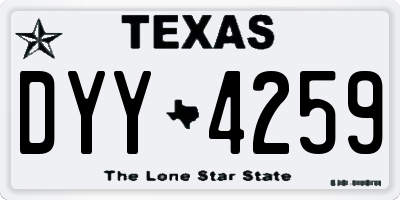 TX license plate DYY4259