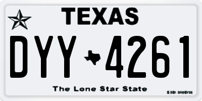 TX license plate DYY4261