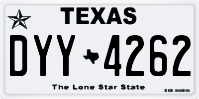 TX license plate DYY4262
