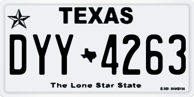 TX license plate DYY4263