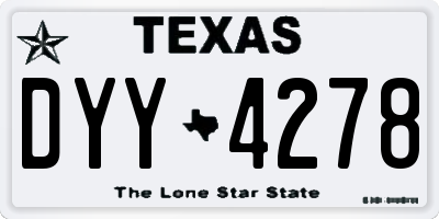 TX license plate DYY4278