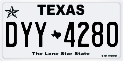 TX license plate DYY4280