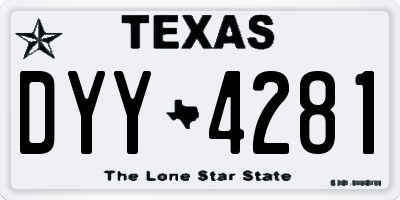 TX license plate DYY4281
