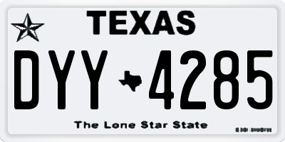 TX license plate DYY4285