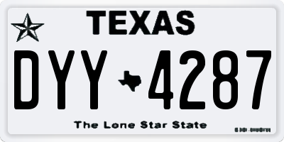TX license plate DYY4287