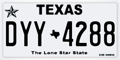 TX license plate DYY4288