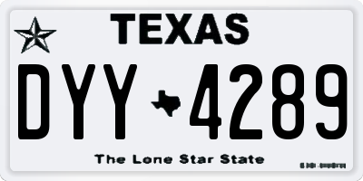 TX license plate DYY4289