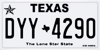 TX license plate DYY4290