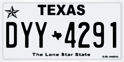 TX license plate DYY4291