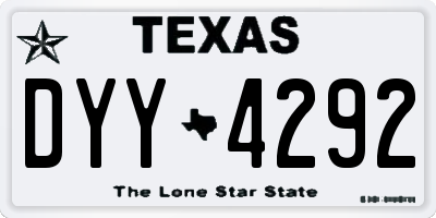 TX license plate DYY4292