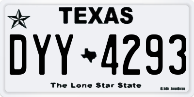 TX license plate DYY4293