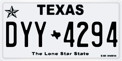 TX license plate DYY4294